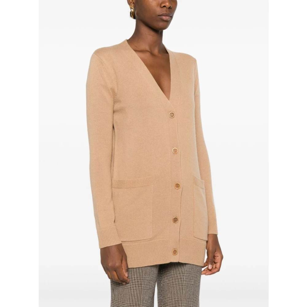 Max Mara Kameelwol-kasjmier trui met paillettenmotief Brown Dames