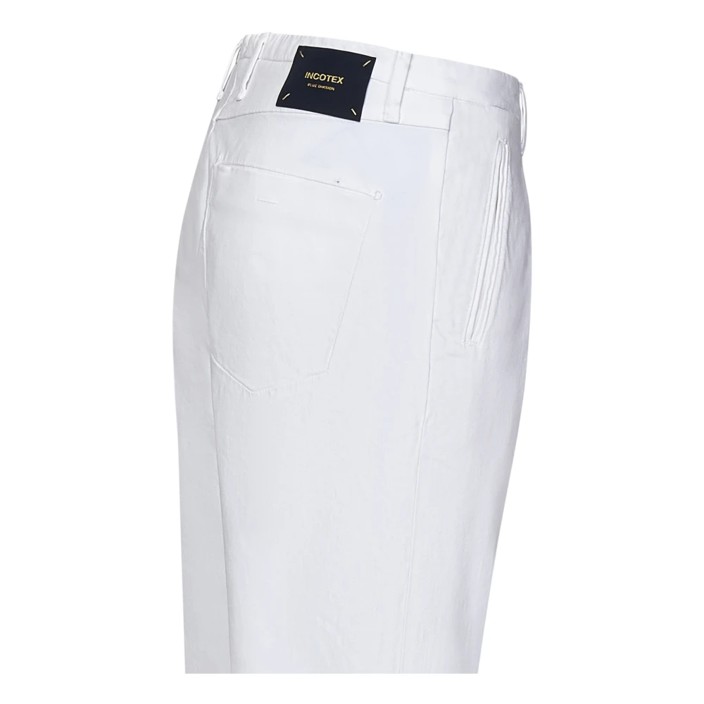 Incotex Witte Chino Broek met Plooien White Heren