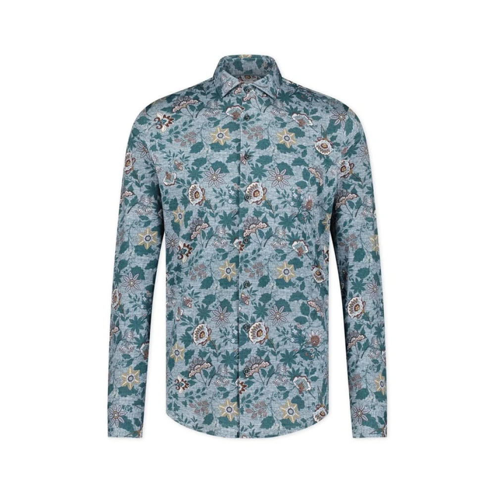 Blue Industry Casual Shirts Green Heren