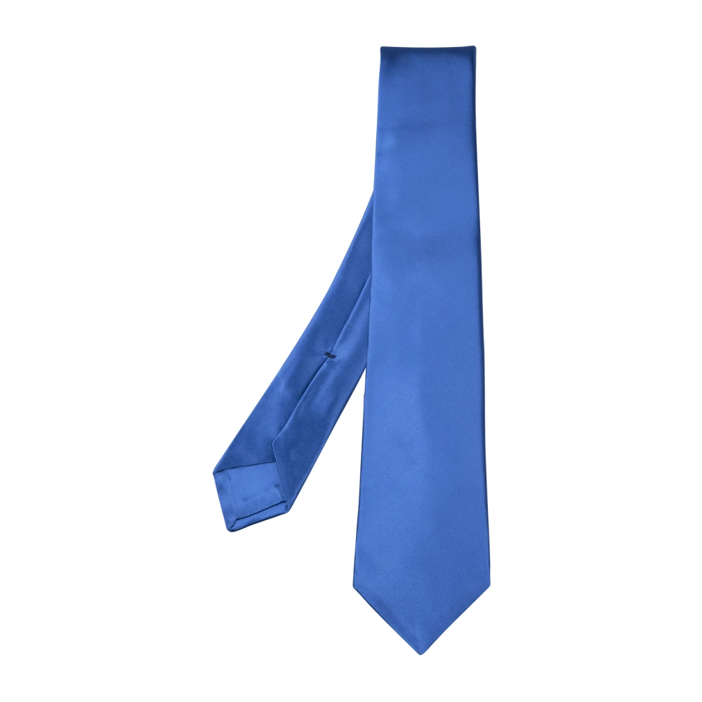 Kiton Blauwe Zijden Elegante Sjaal Blue Heren