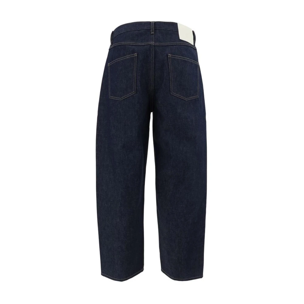Valentino Stijlvolle katoenen jeans met leren patch Blue Heren