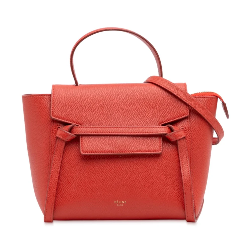 Celine Vintage Women's Red Pre-Owned Top Handle Satchel
