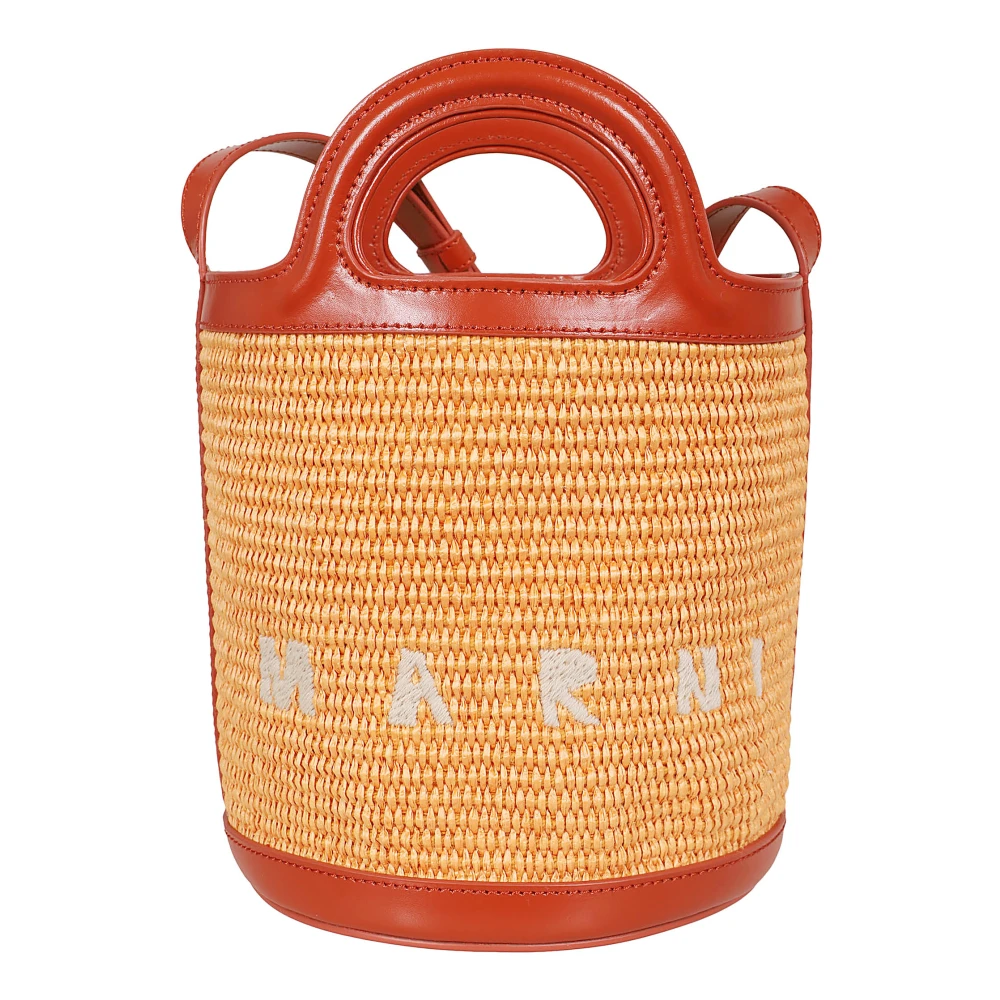Marni Arabesque Tropicalia Mini Bucket Orange Dames
