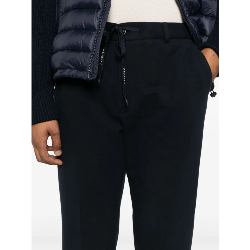 Circolo 1901 Blauwe Fleece Textuur Broek Blue Heren