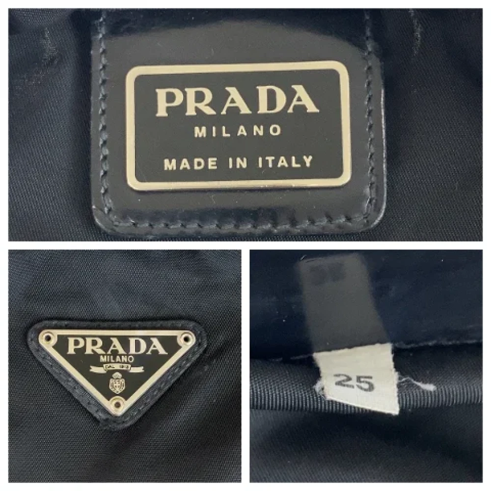 Prada Vintage Pre-owned Canvas crossbody-bags Black Heren