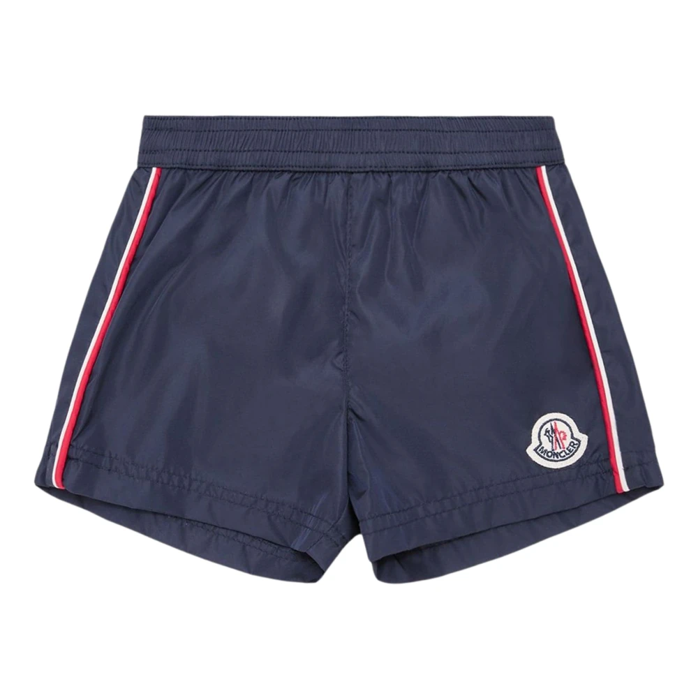 Moncler , Kids Swimming Trunks, Male, Blue, 2 Y, Logo Swim Shorts