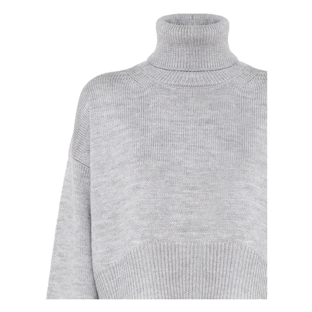 Dondup Grijze Wol Turtleneck Sweater Italië Gray Dames
