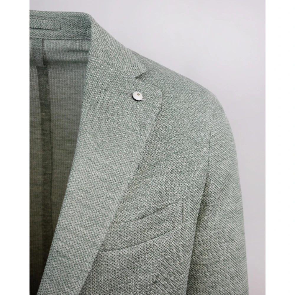 Lubiam Groene Jersey Jas Green Heren