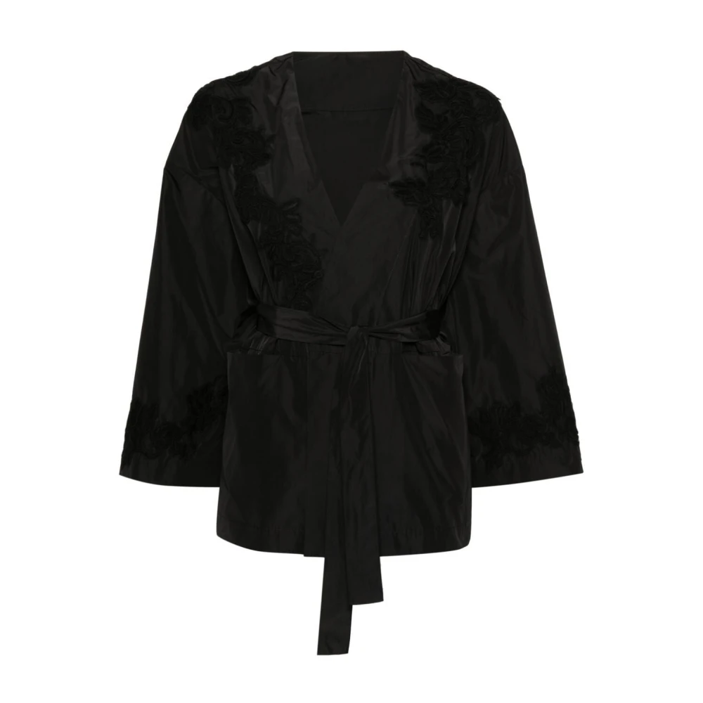 Ermanno Scervino Zwarte Overjas Black Dames