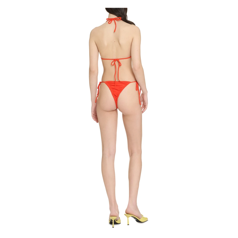 Reina Olga Contrasterende Stiksels Triangel Bikini Orange Dames