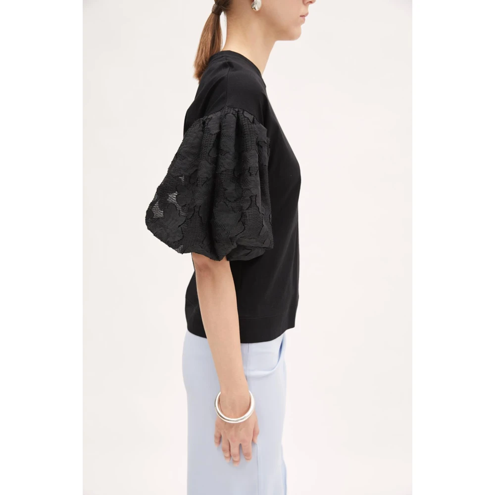 MeiMeiJ Casual katoenen T-shirt voor mannen Black Dames