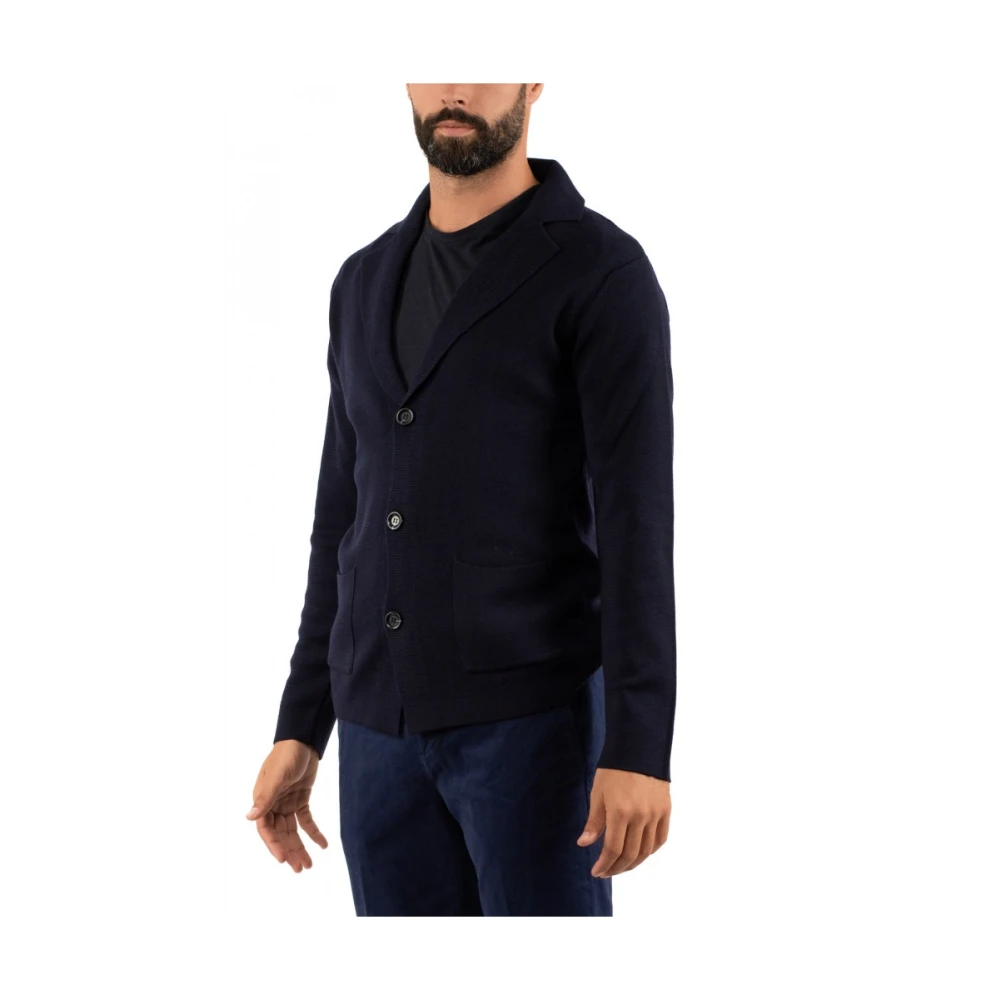 Daniele Fiesoli Heren Cardigan in Klassieke Stijl Blue Heren