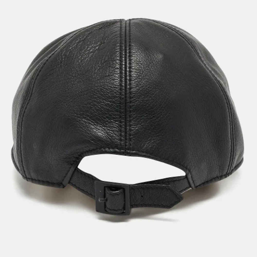 Armani Pre-owned Leather hats Black Dames