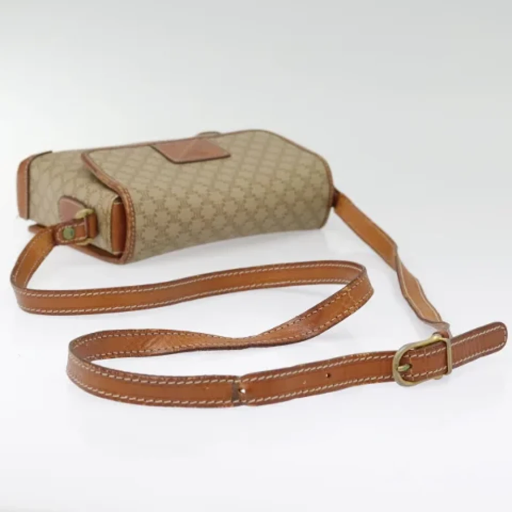 Celine Vintage Pre-owned Leather shoulder-bags Beige Dames