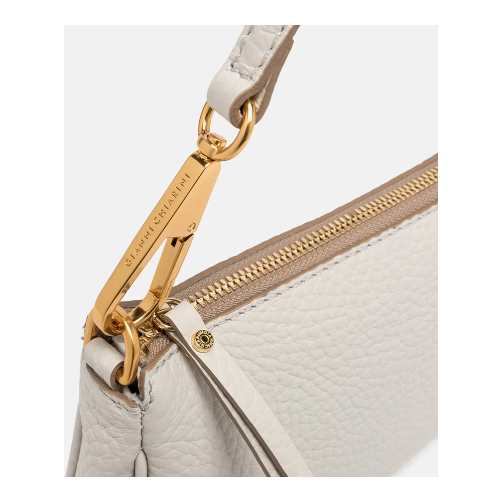 Gianni Chiarini Elegante Beige Leren Schoudertas Beige Dames