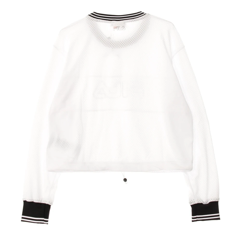Fila Sportieve Mesh Crop Top Bright White Dames