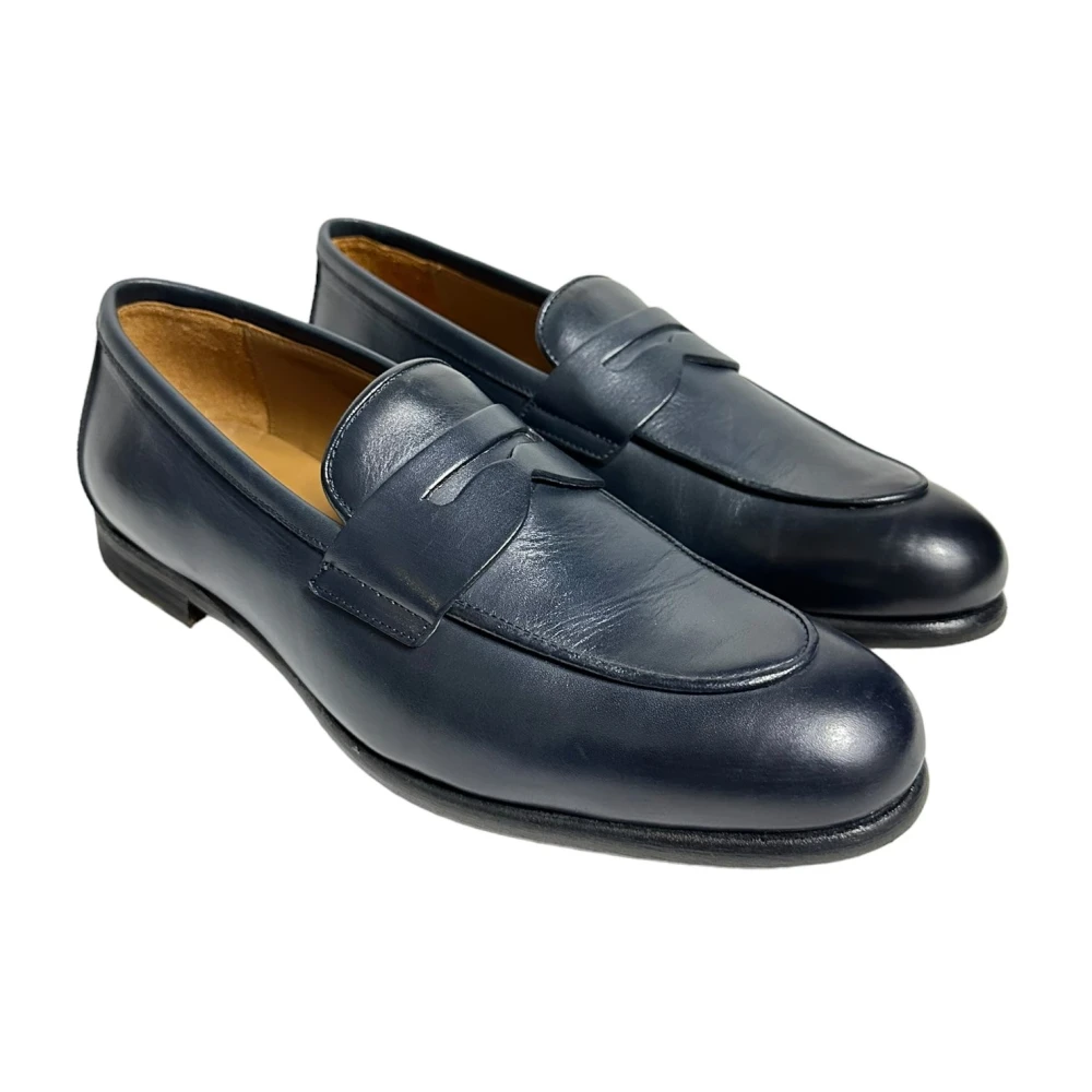 Marechiaro 1962 Blauwe leren mocassins antislipzool Blue Heren