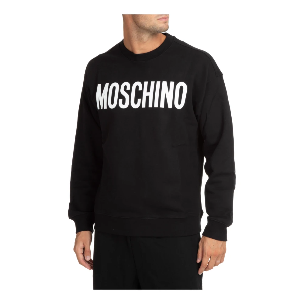 Moschino Gestreepte Logo Sweater Black Heren