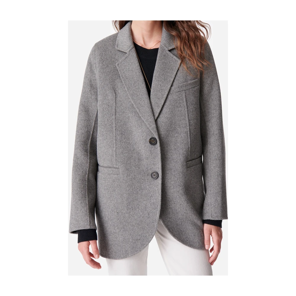 Vanessa Bruno Iconische Marc Blazer in Dubbelzijdige Wol Gray Dames