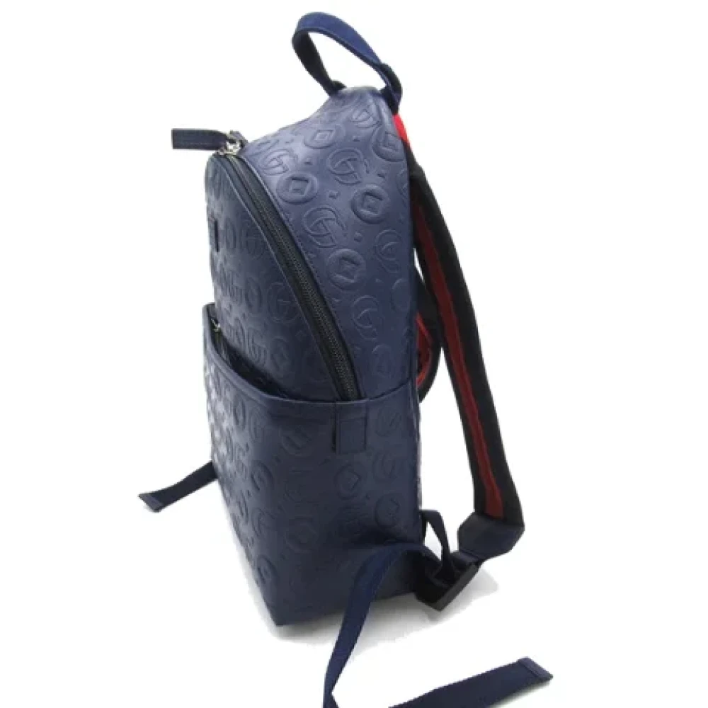 Gucci Vintage Pre-owned Canvas backpacks Blue Dames