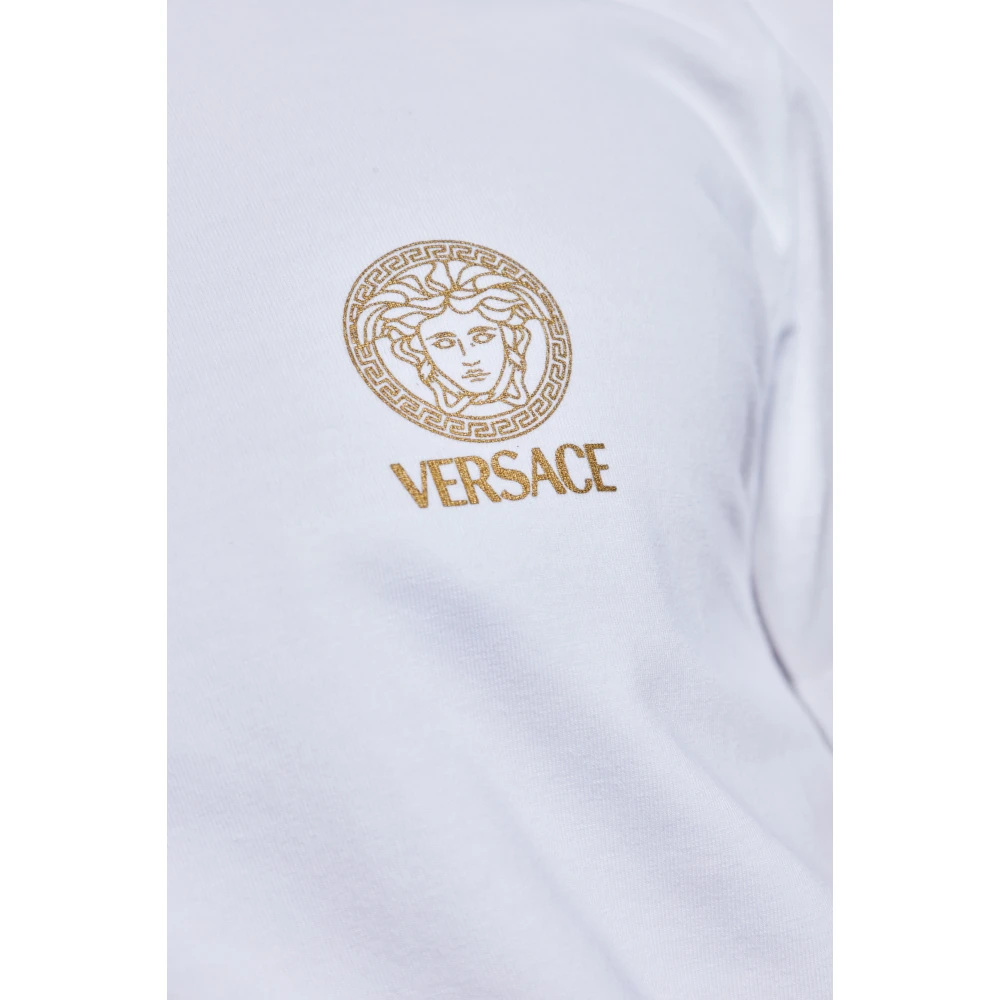 Versace T-shirt met logo White Heren