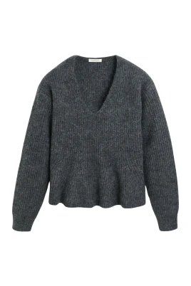 Grå Melange Mohair Tröja