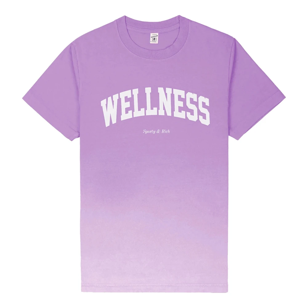 Sporty & Rich Katoenen Ivy Logo T-Shirt Purple Dames