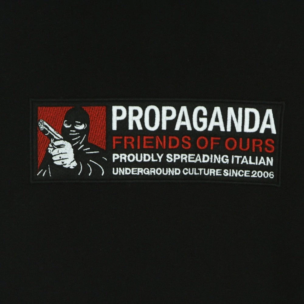 Propaganda Zwarte Hoodie met Kangoeroezak Black Heren