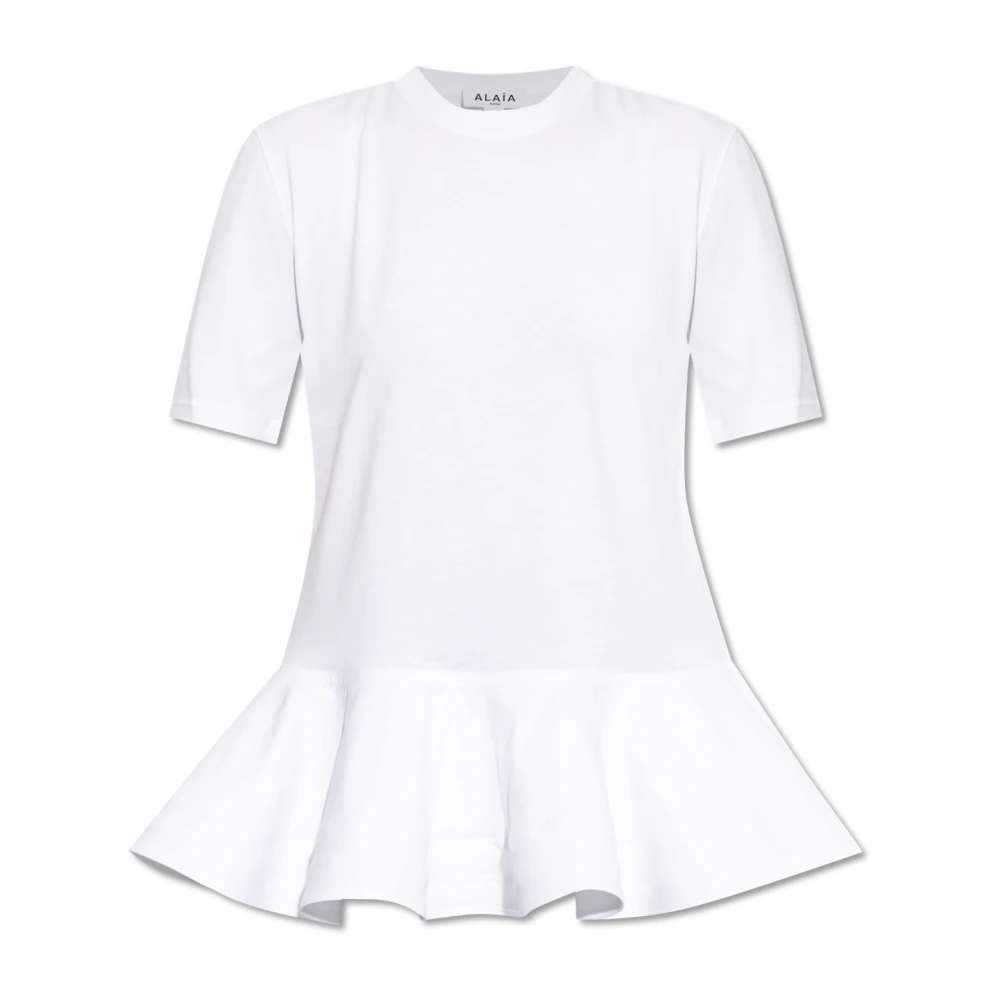 Alaïa Peplum T-shirt White Dames