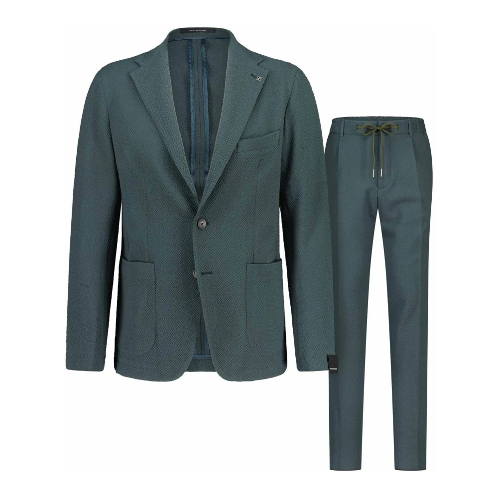 Tagliatore Tweedelig pak van wolmix Green Heren