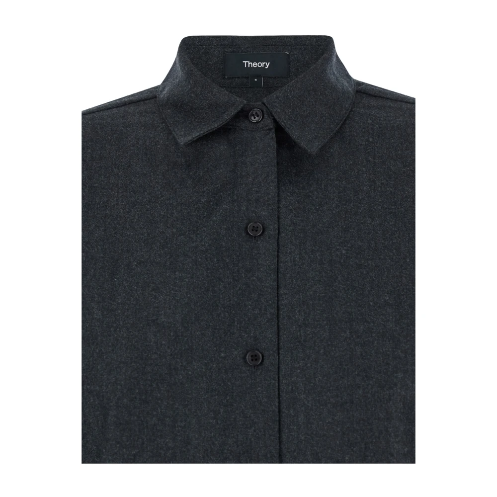Theory Grijze Shirt Rechte Mouw Gray Dames