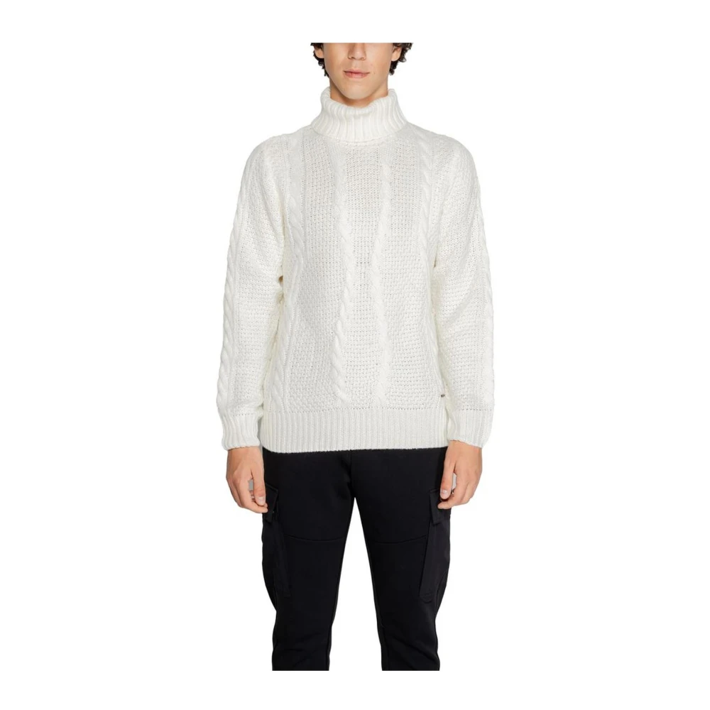Gianni Lupo Witte Gebreide Trui Heren Collectie Herfst Winter White Heren