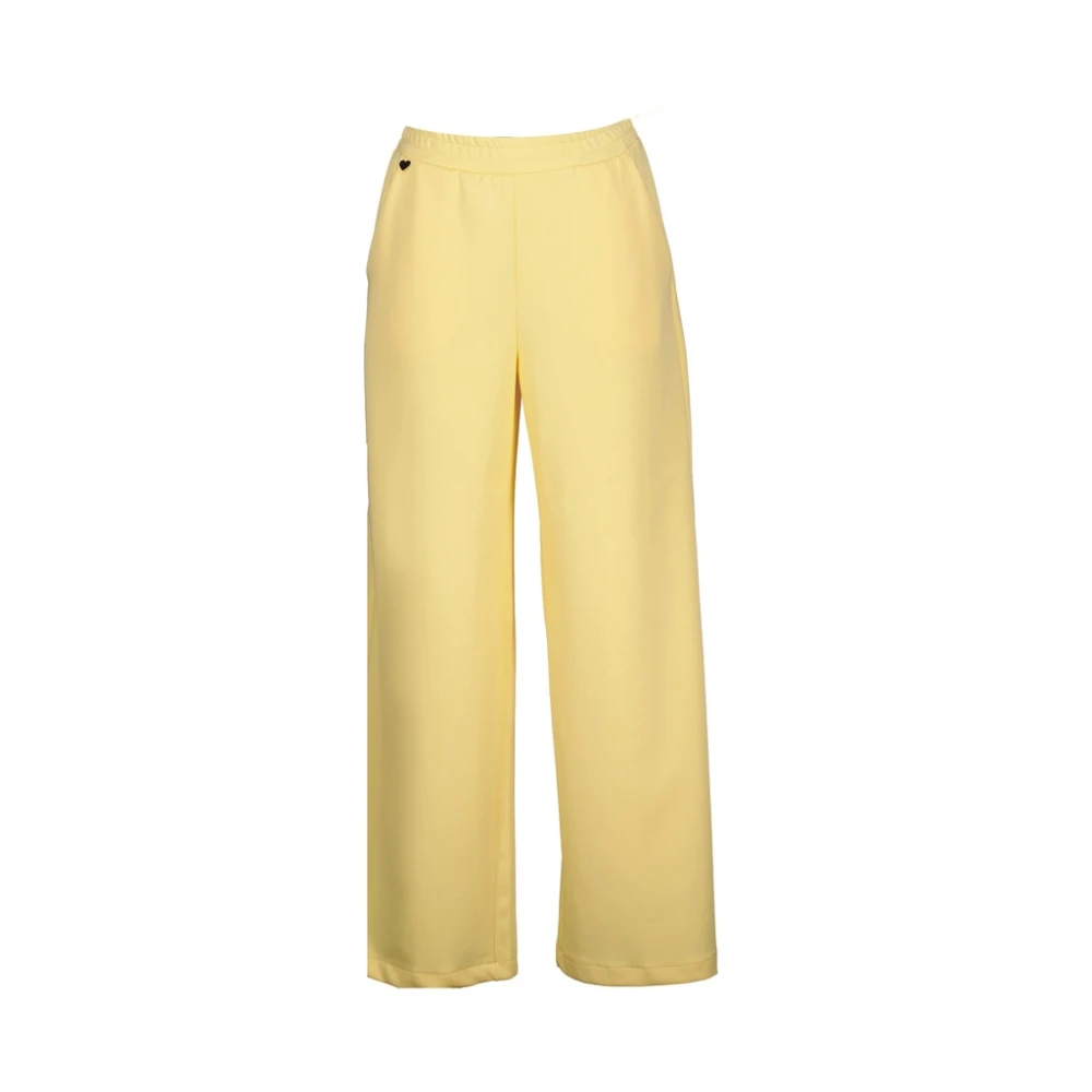 Amélie & Amélie Vrouw Geel Broeken Dames, S, Polyester, New Arlene Wijde Broek