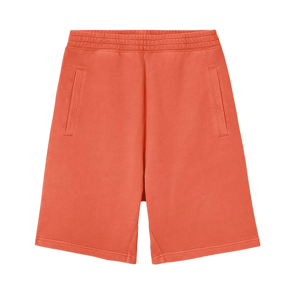 Carhartt WIP Nelson Sweat Shorts Pigment Geverfd Oversized Fit Orange Heren