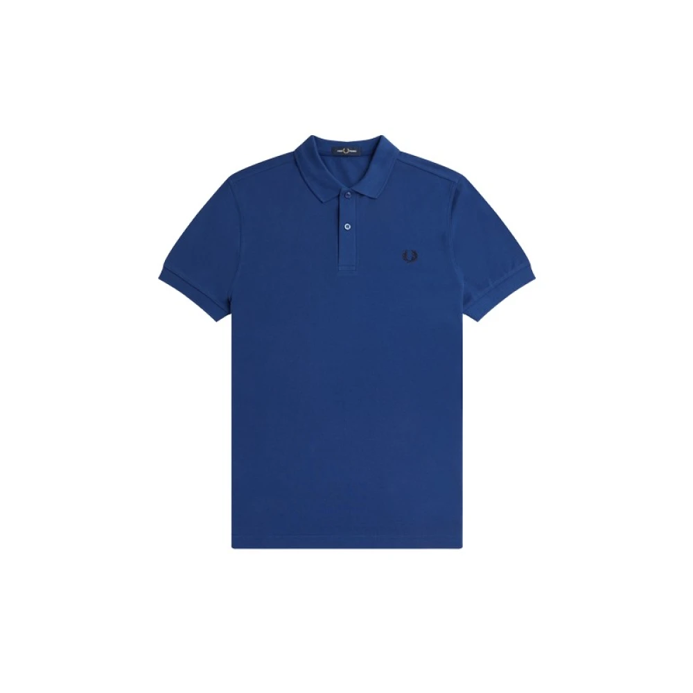 Fred Perry Men's Blue Embroidered Pique Polo Shirt