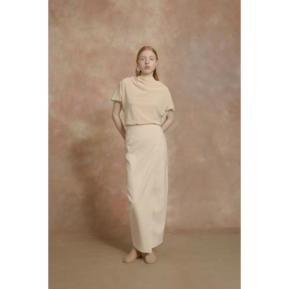 Cortana Liv ivoor stretch zijden blouse Beige Dames
