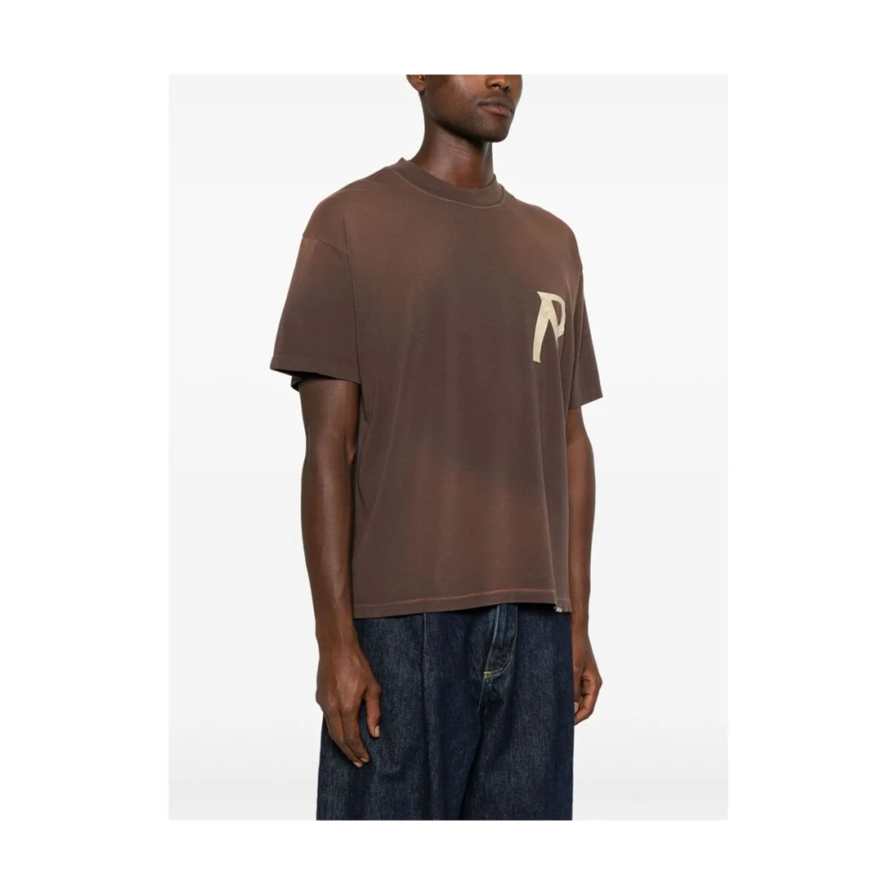 Represent Cedar Brown Logo-Tape T-shirt Brown Heren