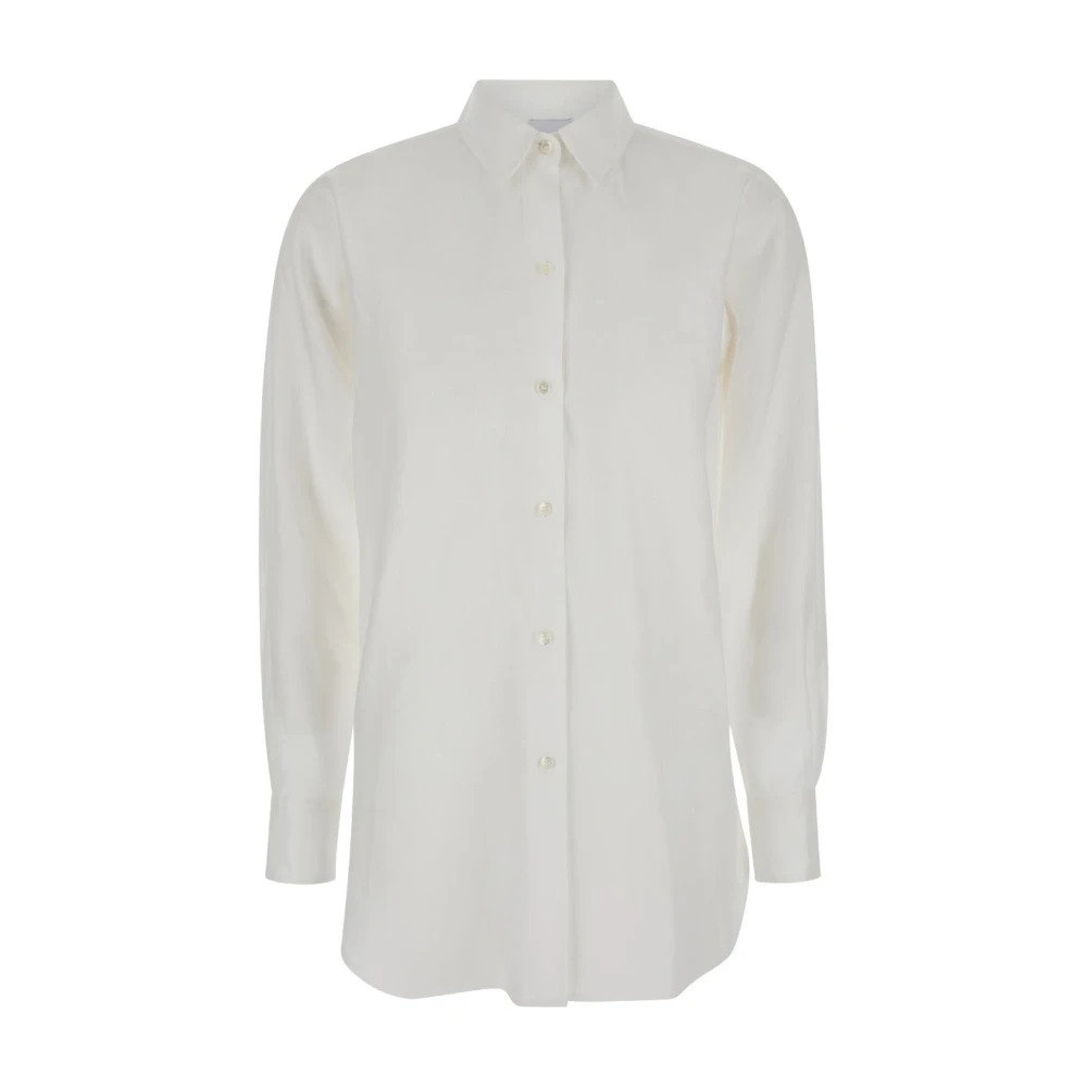 Plain Units Klassieke Witte Linnen Overhemd Oversized Fit White Dames