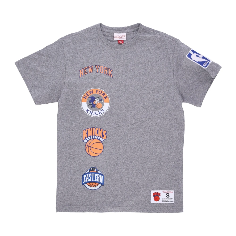 Mitchell & Ness Men's Gray T-Shirts, Xl, Ny Knicks Tee Heather