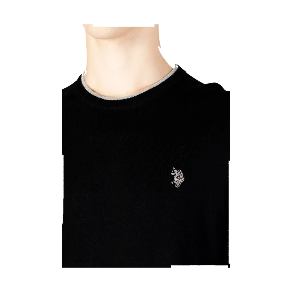 U.s. Polo Assn. Zwarte Viscose Gebreide Trui Black Heren