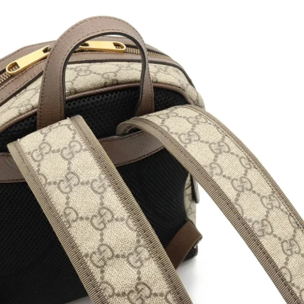 Gucci Vintage Pre-owned Canvas backpacks Beige Dames