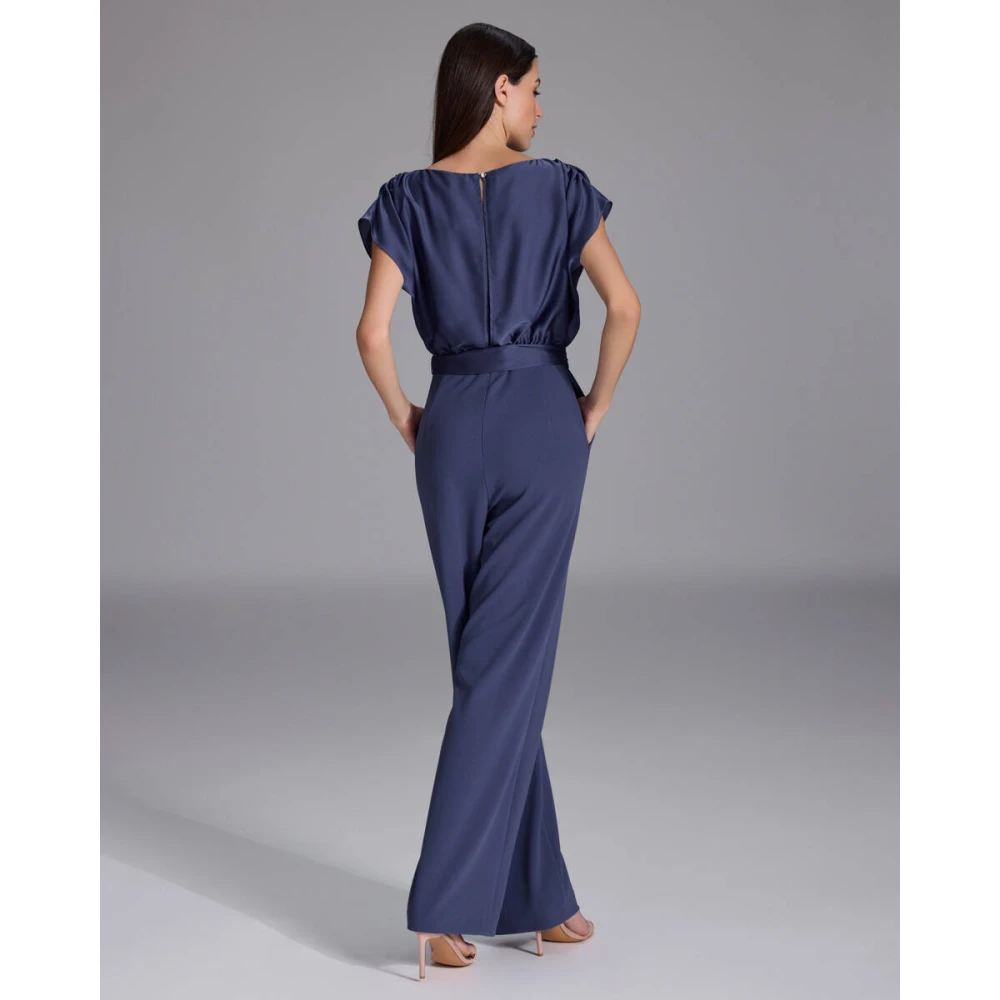 Swing Jumpsuit Jurk Materiaal Mix Blue Dames