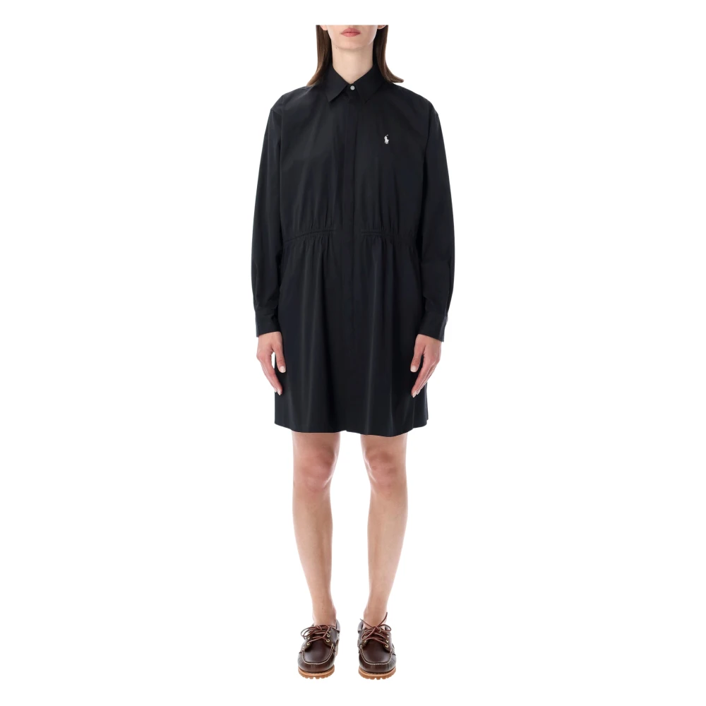 Polo Ralph Lauren Women's Black Cotton Drawcord Shirtdress - Shirt Dresses - Xs - Dresses