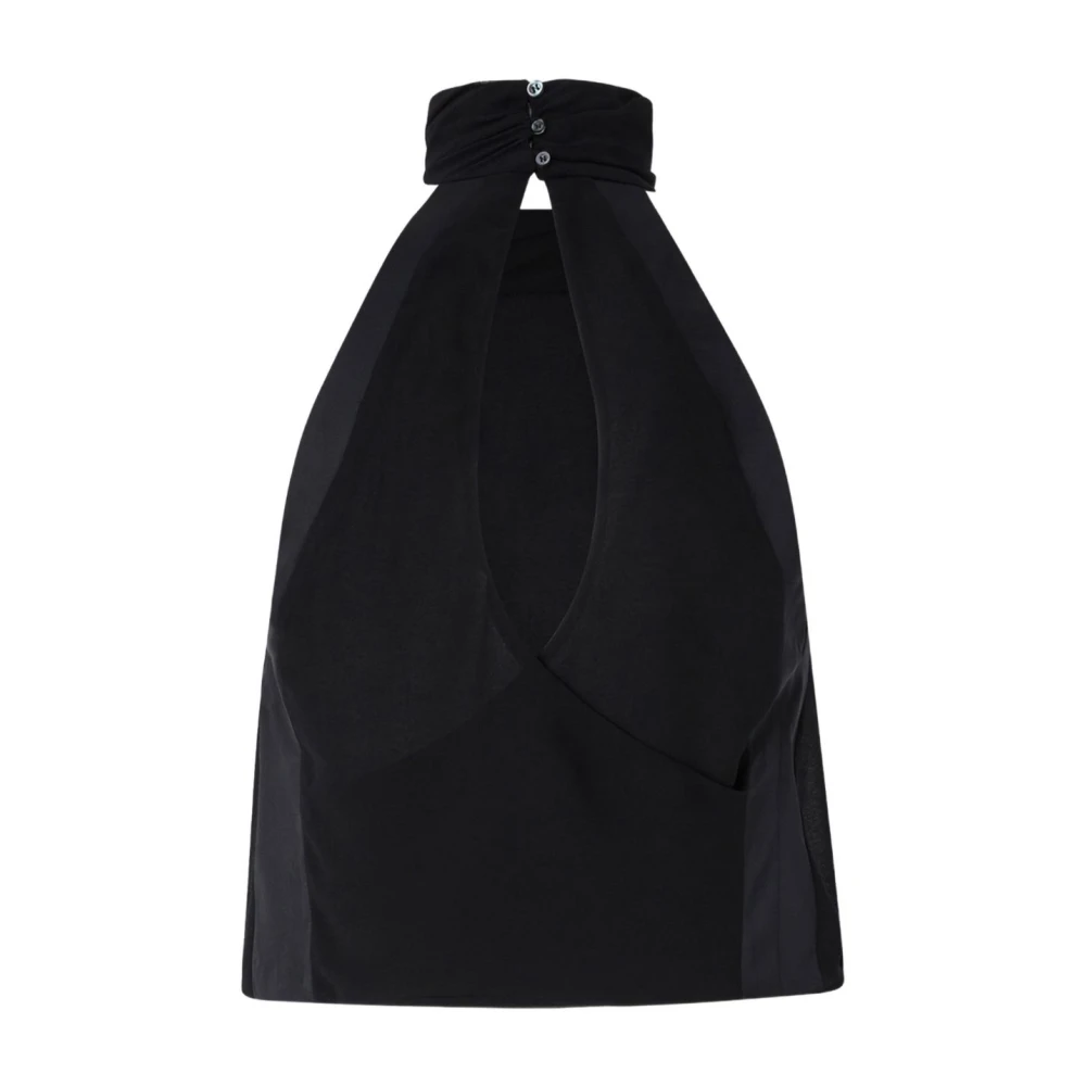 Pinko Women's Black Sleeveless Tops, S, Top