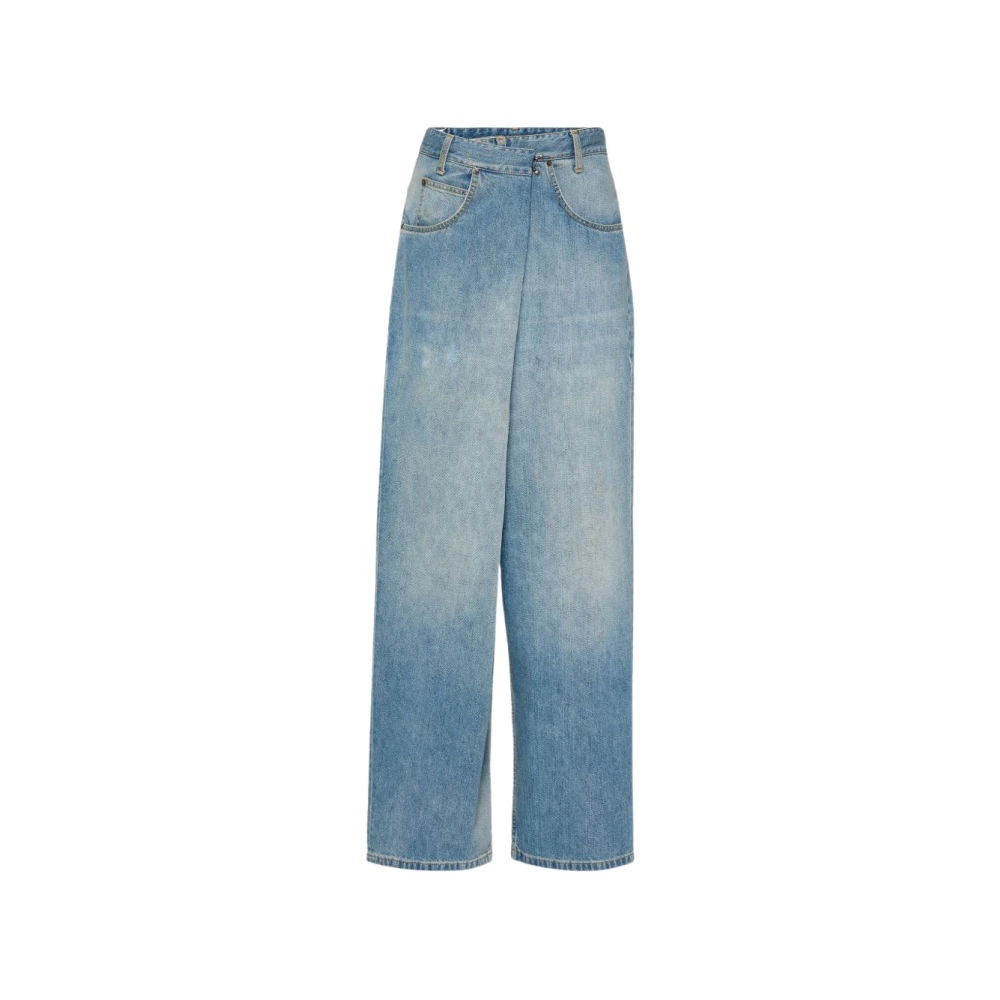 Maison Margiela Donna Blu - Jeans A Gamba Larga Avvolgenti - Jeans - W26 - Immagine 4
