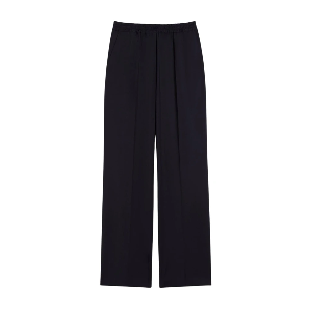Weekend Max Mara Blue Wide Trousers, Female, Xl, Mallo Trousers