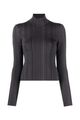 Stickad Mockneck Tröja