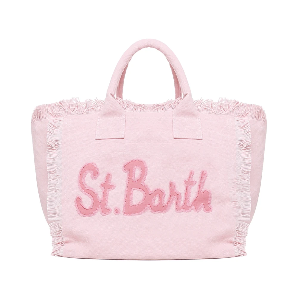 MC2 Saint Barth Stijlvolle Tote Bag met Logo Patch Pink Dames