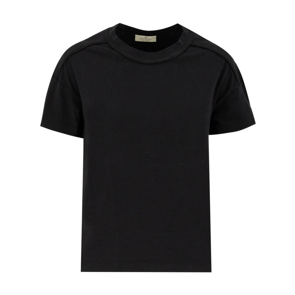 Panicale T-shirt met reliëfprofielen Black Dames