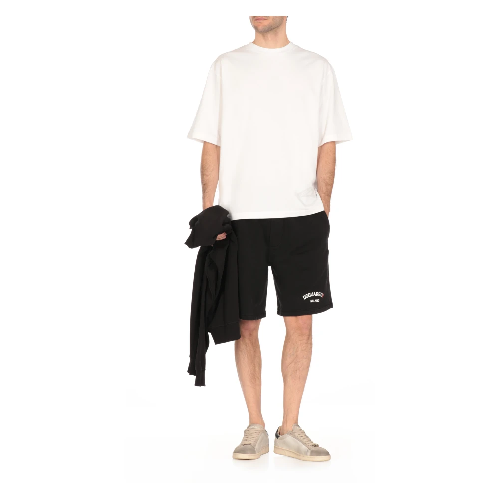 Dsquared2 Wit Katoenen T-shirt met Logo White Heren